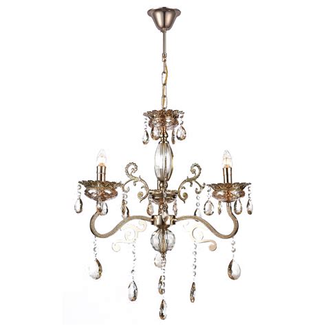 Lustre 3 Braços Metal Cristal 45cm Sindora DCD00479 3