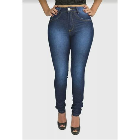 Calças Jeans Feminina Adultas Cintura Alta Hot Pant no Shoptime