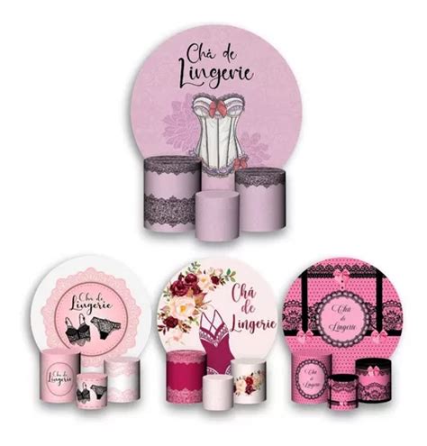 Painel Festa x Trio Capa Cilindro Chá De Lingerie Parcelamento sem juros