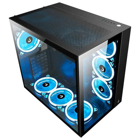 Gabinete Gamer Rise Mode Galaxy Glass Standard Black Sem Fans Rm Ga