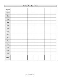 Printable Game Score Sheets on Pinterest