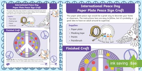 FREE! - Peace Sign Craft - International Peace Day Craft