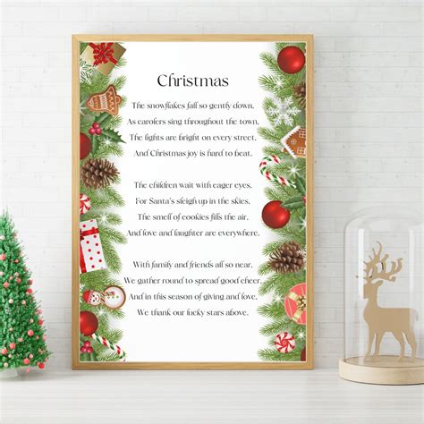 Christmas Poem Christmas Poem Card Christmas Prayer Christmas Wall Art ...