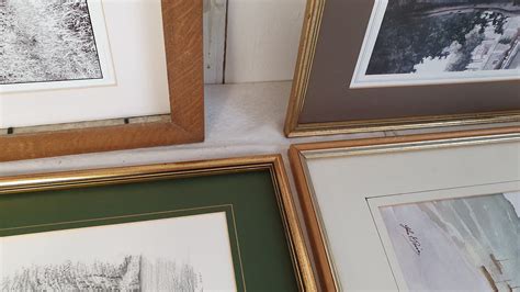 4 Vintage Very Large Picture Frames With Thick Mounts Etsy Uk