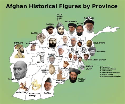 Afghan Historical Figures by Province : r/geography