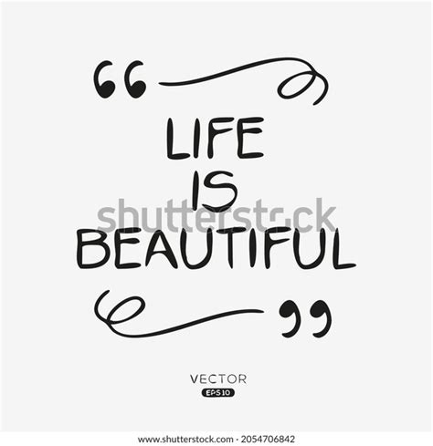 Creative Quote Design Life Beautiful Can Stock Vector Royalty Free