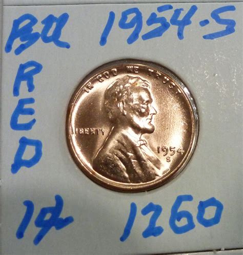 1954 S Gem BU RED Lincoln Wheat Cent 1260 For Sale Buy Now Online