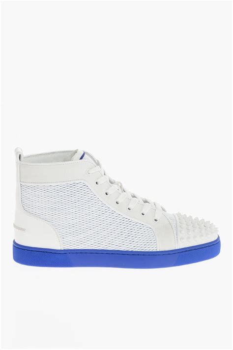 Christian Louboutin Michael Two Tone Lou Spike Orlato High Top Sneakers