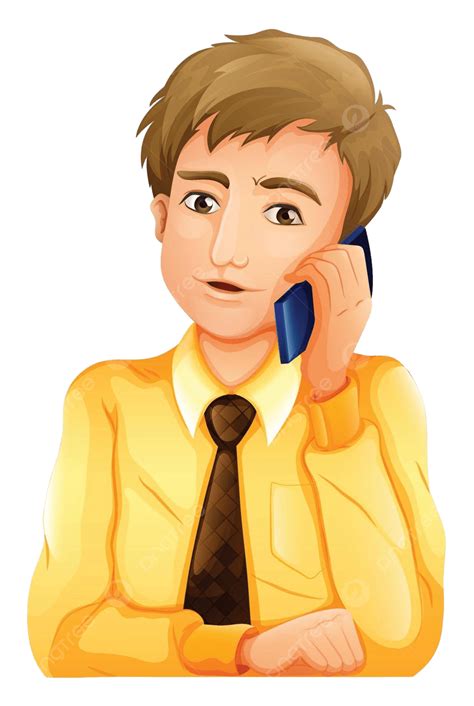 A Businessman Using A Cellular Phone Person Talking Invention Vector