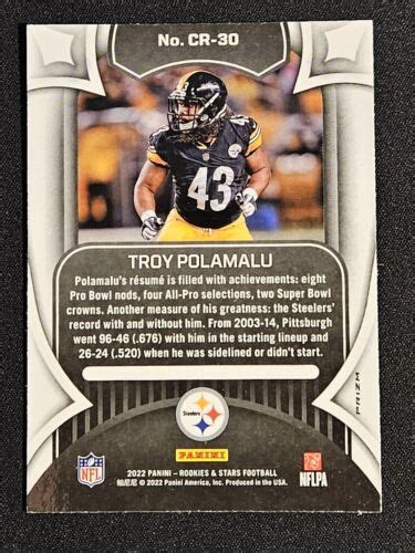 Panini Rookies Stars Crusade Silver Prizm Cr Troy Polamalu