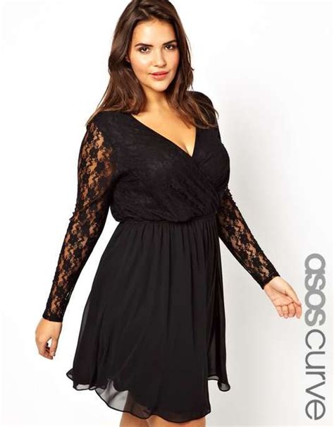 Asos Curve Asos Curve Exclusive Skater Dress With Lace Wrap