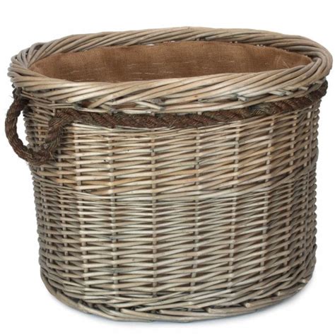 Extra Large Round Rope Handled Log Basket Uk Logs Direct