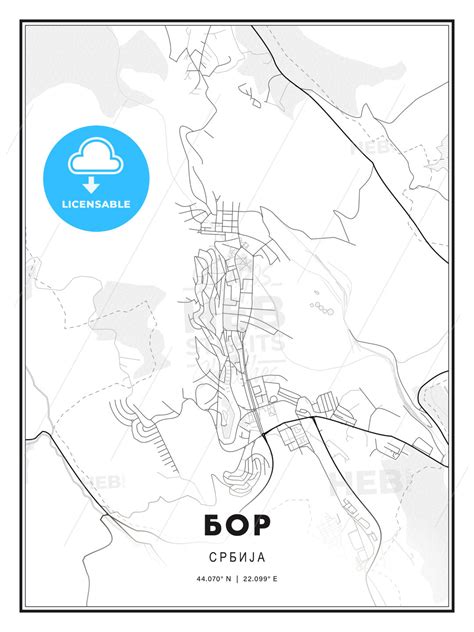 bor bor serbia modern map print template   formats