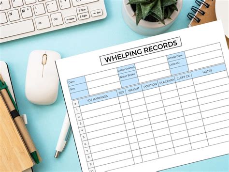 Whelping Record Form For Breeders Litter Records Canva Template Us