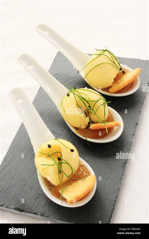 cheese canape appetizer Stock Photo - Alamy