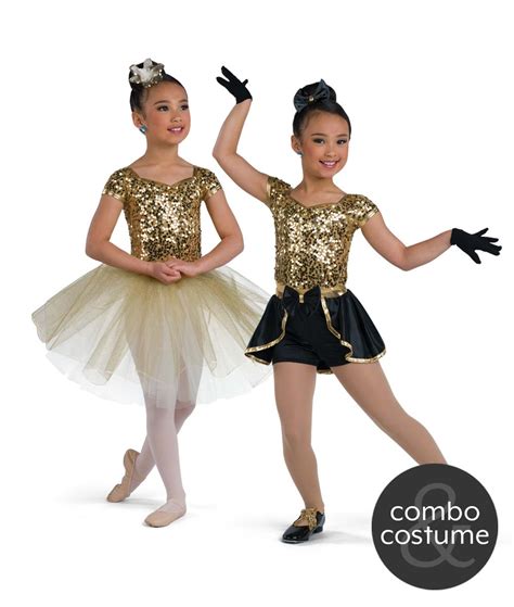 Gold Sequin Leotard Combo Dance Costume | A Wish Come True