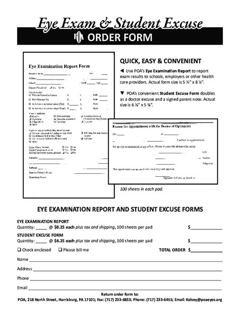 Fillable Online Pennsylvania Aoa Eye Exam Vision Testing And What To