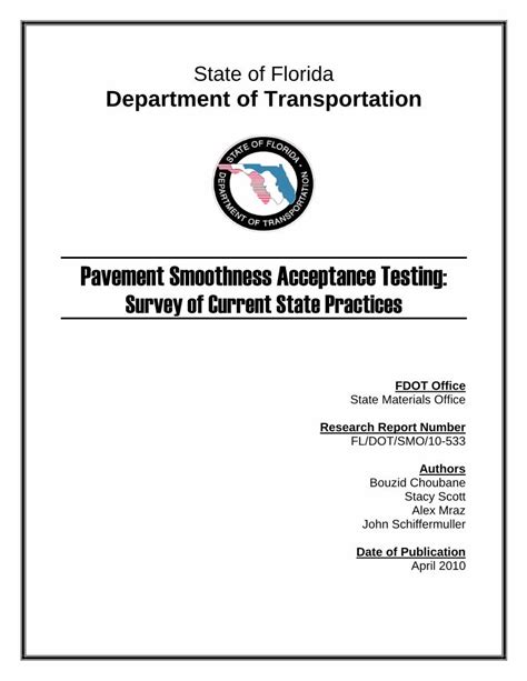 Pdf Pavement Smoothness Acceptance Testing Survey Of Pdf