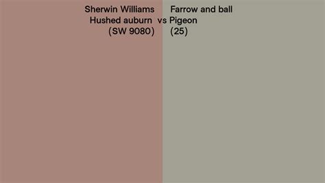 Sherwin Williams Hushed Auburn SW 9080 Vs Farrow And Ball Pigeon 25