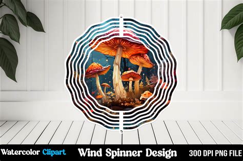 D Mushroom S Wind Spinner Sublimation Graphic By Mockup Shops