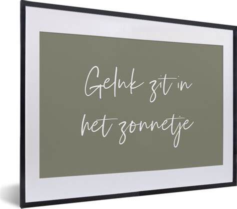 Fotolijst Incl Poster Tekst Geluk Zit In Het Zonnetje Zon