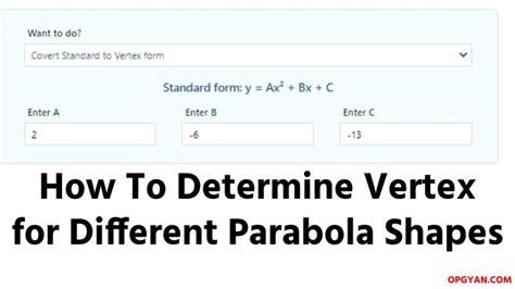 How To Determine Vertex For Different Parabola Shapes? - OPGYAN