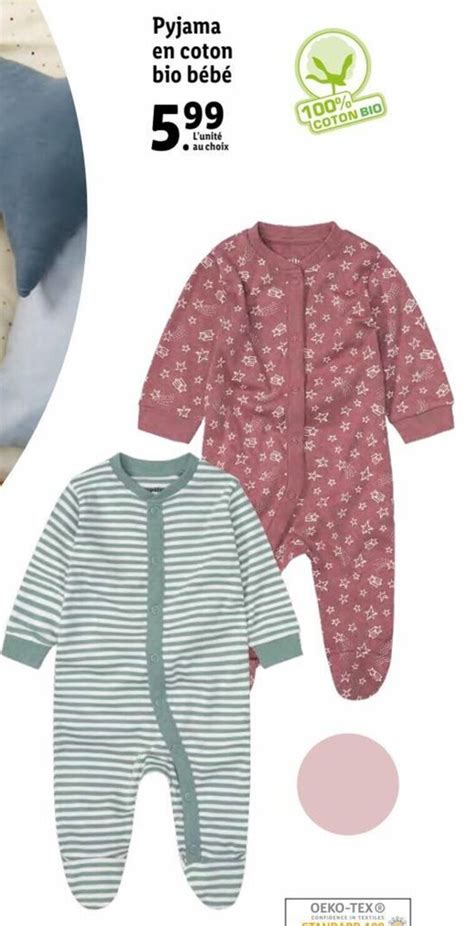 Promo Pyjama en Coton Bio Bébé chez Lidl