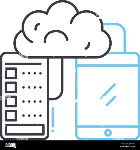 data storage system line icon, outline symbol, vector illustration ...