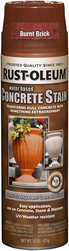 Rust Oleum 247129 Concrete Stain Spray Burnt Brick 15 Ounce Spray