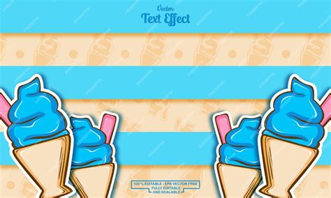 Premium Vector Seamless Cute Blue Ice Cream Hand Drawn Pattern Background