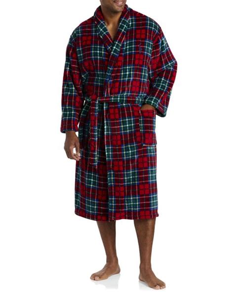 Polo Ralph Lauren Big And Tall Tartan Plaid Plush Robe In Red For Men Lyst