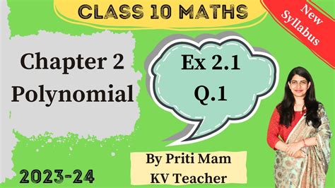 Polynomial Class 10 Maths Chapter 2 Ex 2 1 Q 1 Geometrical Meaning Of