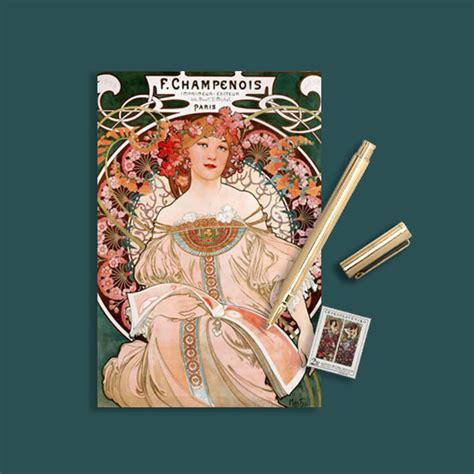 Impresión postal F Champenois Imprimeur Editeur 1897 por Alphonse Mucha