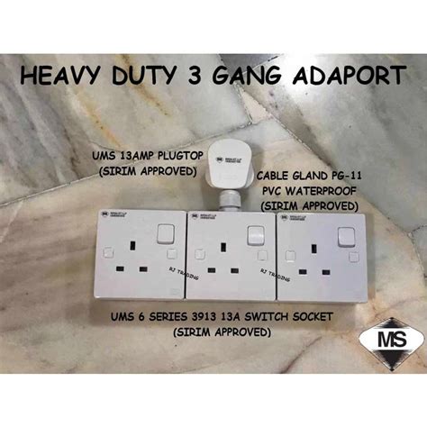 Ready Stock Heavy Duty Gang And Gang Extension Wall Socket