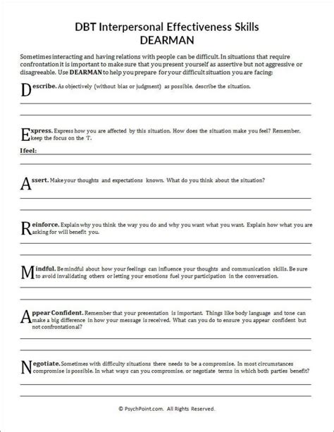 Dbt Skills Worksheets