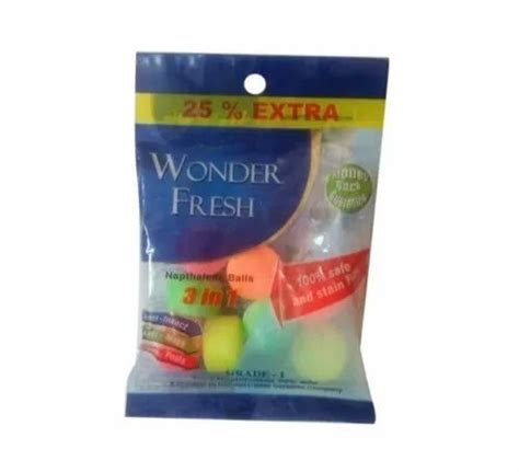 Wonder Fresh Round Colourful Naphthalene Ball Packaging Size G At