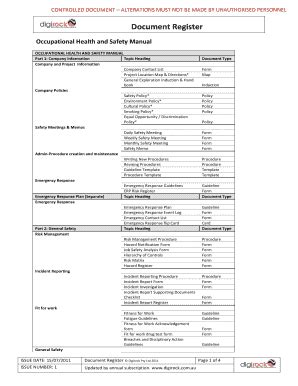 Fillable Online CONTROLLED DOCUMENT ALTERATIONS MUST NOT BE MADE BY