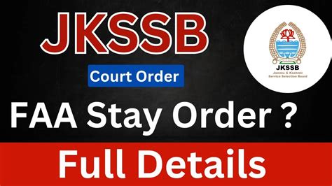 Jkssb Faa No Stay Jkssb Updates Jkssb Finance Account Assistant