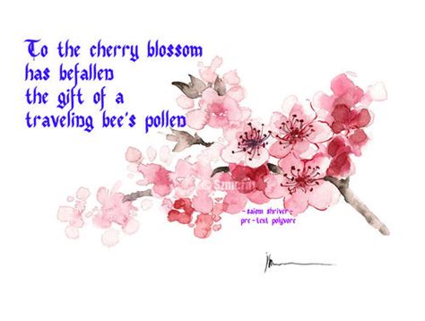 Pink Cherry Blossom With Yosa Buson Haiku Poem By Georgia, 52% OFF