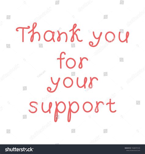 Thank You Your Support Hand Drawn Stock Vector Royalty Free