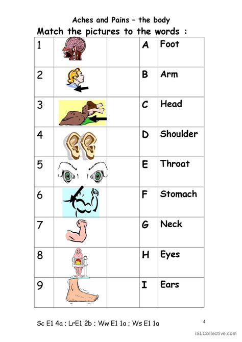 aches and pains: English ESL worksheets pdf & doc