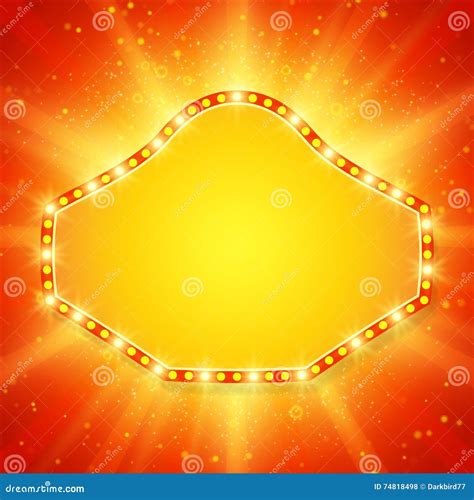 Shining Background with Retro Casino Light Banner Stock Illustration ...