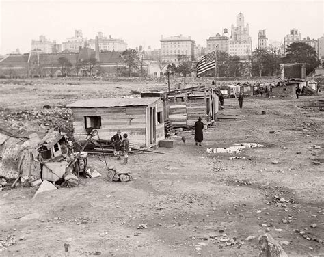 Vintage Hooverville In New York City 1930s Monovisions Black