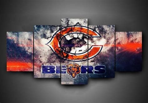 Chicago Bears 3 Sport 5 Panel Canvas Art Wall Decor Canvas Storm