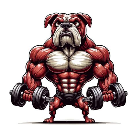 Premium Vector Big Muscly Angry Dog Beast Masculine Bodybuilder