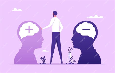 Premium Vector Positive And Negative Thinking Concept Vector Illustration