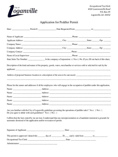 Fillable Online Application For Peddler Permit Webflow Fax Email