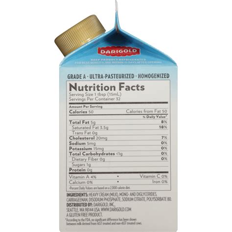 34 Whipping Cream Nutrition Label Labels Database 2020