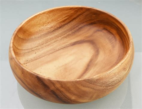 Acacia Wood Round Calabash Serving Bowl 12 X 4 Acaciaware