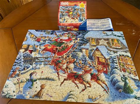 Ravensburger Limited Edition Christmas Puzzle 1000 Pc Santa S Flying